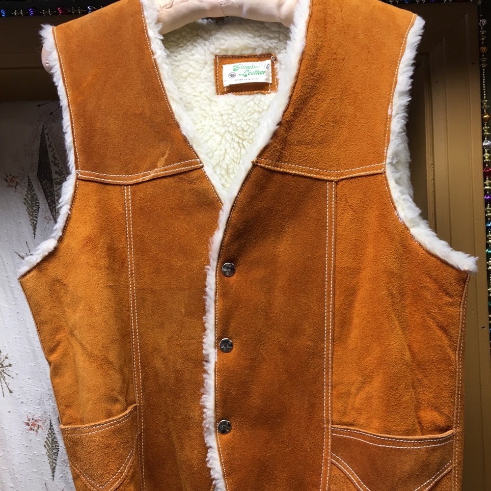 Leather suede vest